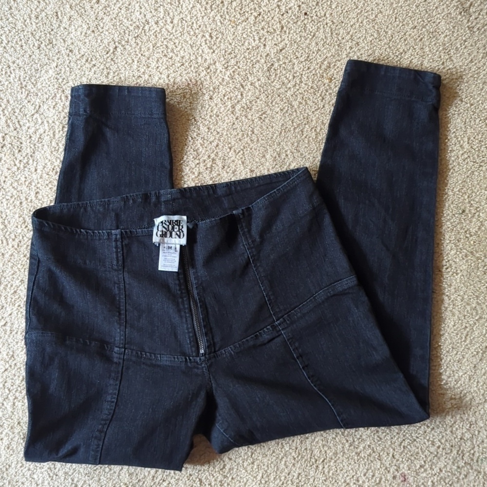 Prairie Underground Black Denim Skinny Jeans Rockabilly Grudge Size Medium